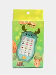 Коралловый детский музыкальный смартфон-телефон "Олень"