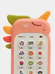 Коралловый детский телефон, развивающий, "Единорог" с прорезывателем