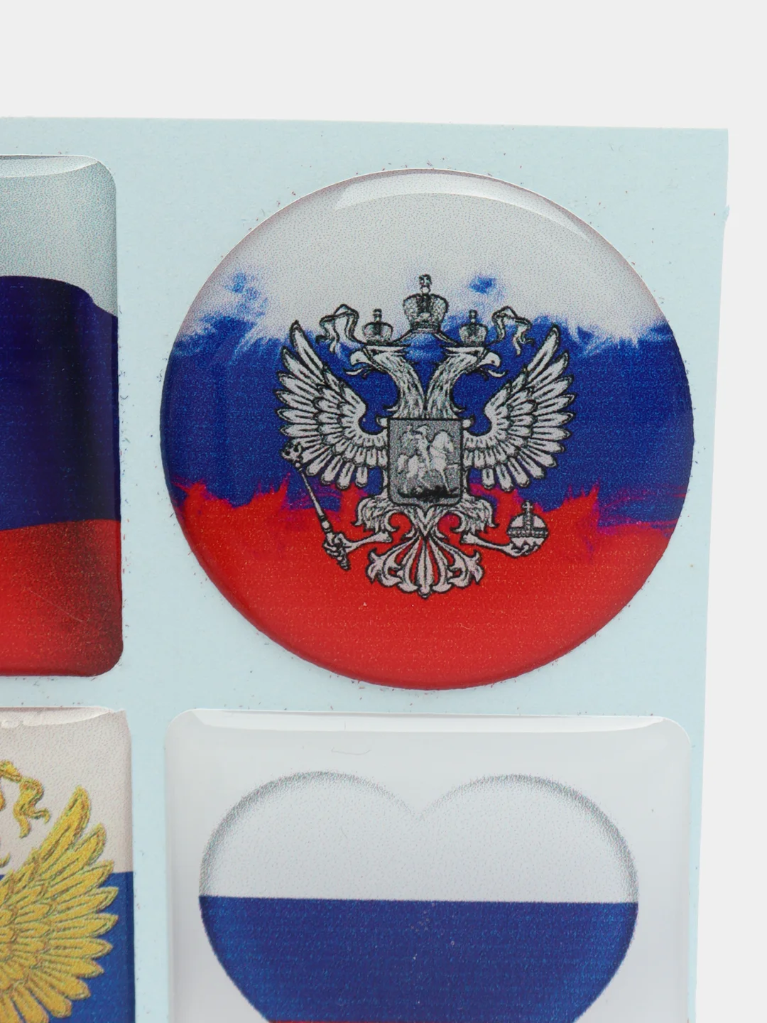 3D наклейки на телефон "Флаг России", 4 штуки
