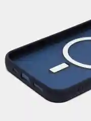 Темно-синий чехол MagSafe для iPhone (Айфон) 11, 12, 13, 14, Pro, Pro Max, Plus, силиконовый