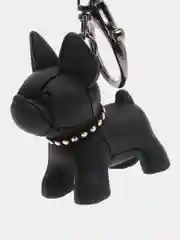Черный брелок собака бульдог