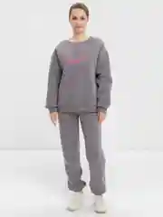 Серый женский спортивный костюм утепленный
