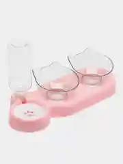 Конфетный миска с автопоилкой для кошек и собак, с наклоном, тройная
