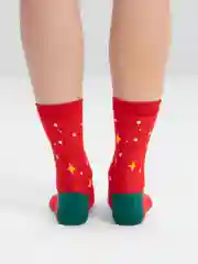 Желтый носки женские новогодние, хлопок, высокая посадка, единый размер, повседневные