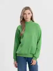 Зеленый свитшот женский утепленный