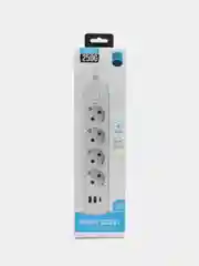 Белый сетевой фильтр с USB разъемами, удлинитель с USB портами