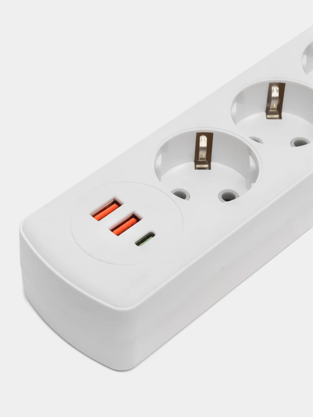 Белый сетевой фильтр с USB разъемами, удлинитель с USB портами