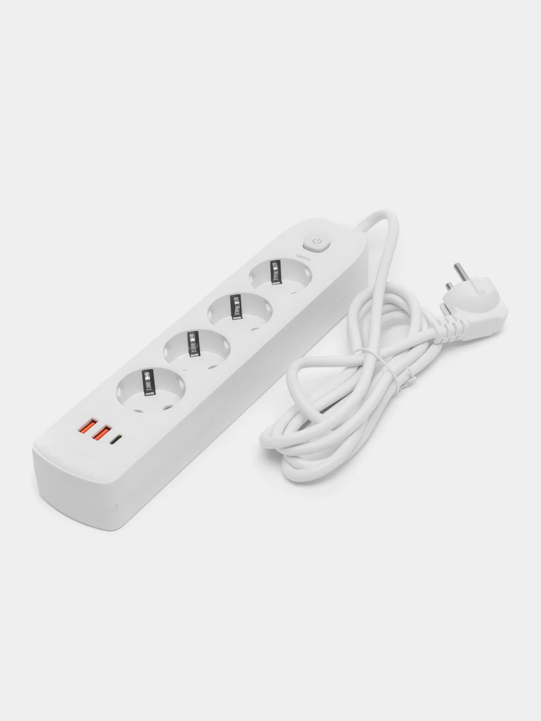 Белый сетевой фильтр с USB разъемами, удлинитель с USB портами