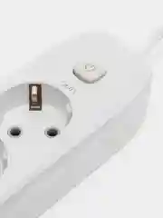 Белый сетевой фильтр с USB разъемами, удлинитель с USB портами