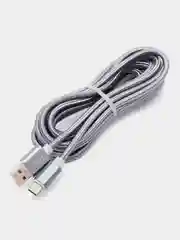 Серый 2 метра, 1,78, 2,7, Кабель на тайпси (Type-C)/iPhone Lightning/Micro/USB провод, зарядник