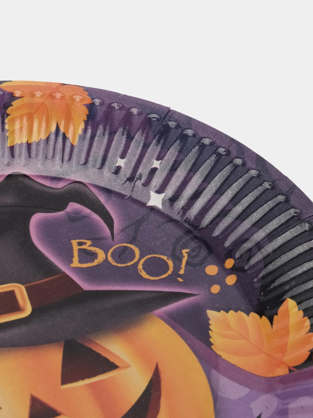 Аметистовый тарелка бумажная , салфетки на Хэллоуин "Happy Halloween", 18 см, набор из 6 штук