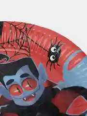 Ледяной тарелка бумажная , салфетки на Хэллоуин "Happy Halloween", 18 см, набор из 6 штук