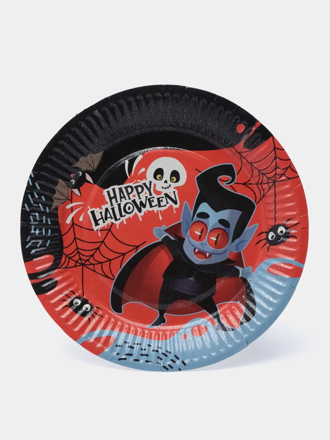 Ледяной тарелка бумажная , салфетки на Хэллоуин "Happy Halloween", 18 см, набор из 6 штук