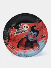 Ледяной тарелка бумажная , салфетки на Хэллоуин "Happy Halloween", 18 см, набор из 6 штук