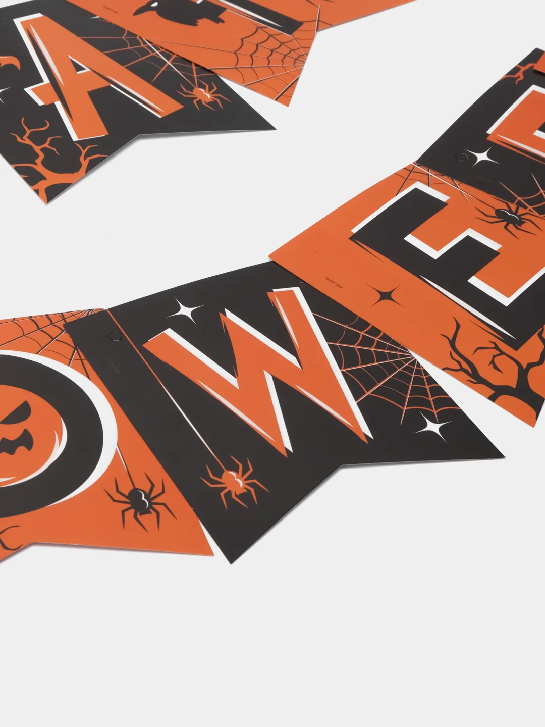Оранжевый гирлянда на ленте  на Хэллоуин "Happy Halloween"