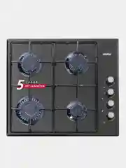 Газовая варочная панель Simfer H60Q40B470, эмалированные решетки, автоподжиг, черная