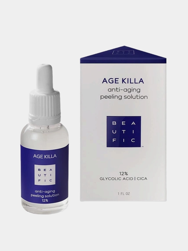 Пилинг для лица Beautific Age Killa 12% с гликолевой кислотой и центеллой азиатской, 30мл