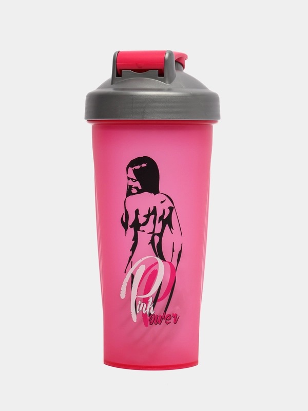 Шейкер спортивный для коктейлей PinkPower, 600 мл, розовый шейкер для зала для спортивного