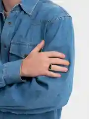Серый металлик перстень мужской
