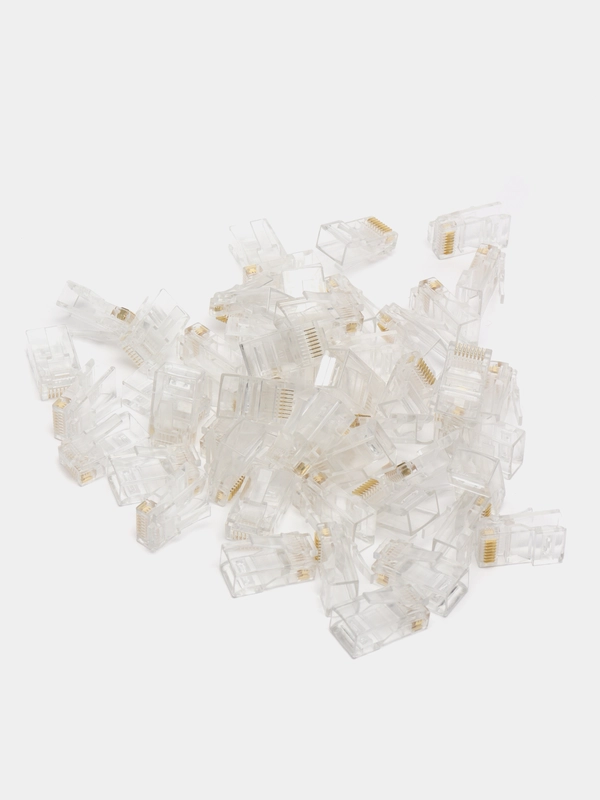 Коннектор RJ45 (8p8c), категория 5e, 30 и 50 шт., прозрачный