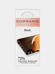 Шоколад горький 72% SOBRANIE с апельсином и орехами, в картоне, 90г