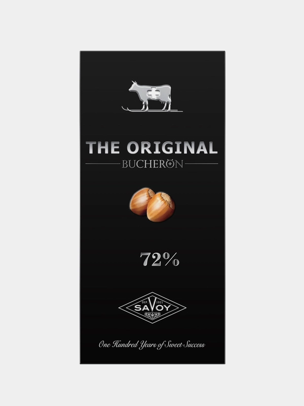 Шоколад горький 72% BUCHERON THE ORIGINAL с фундуком, в картоне, 90г