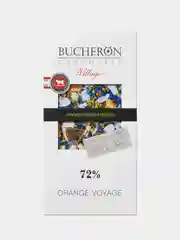 Шоколад горький 72% BUCHERON VILLAGE с апельсином, миндалем, пыльцой и васильком, 100г