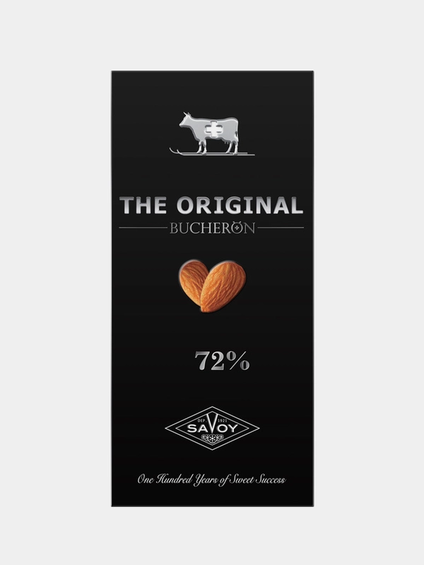Шоколад горький 72% BUCHERON THE ORIGINAL с миндалем, в картоне, 90г