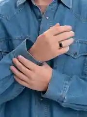Серый металлик перстень мужской