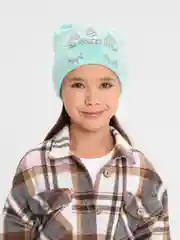 Мятный шапка для девочки