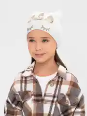 Белый шапка для девочки