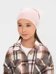 Конфетный шапка трикотажная, двухслойная, на девочку, хлопок