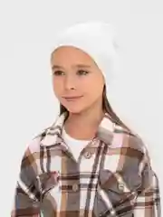 Белый шапка весенняя, бини, для девочек