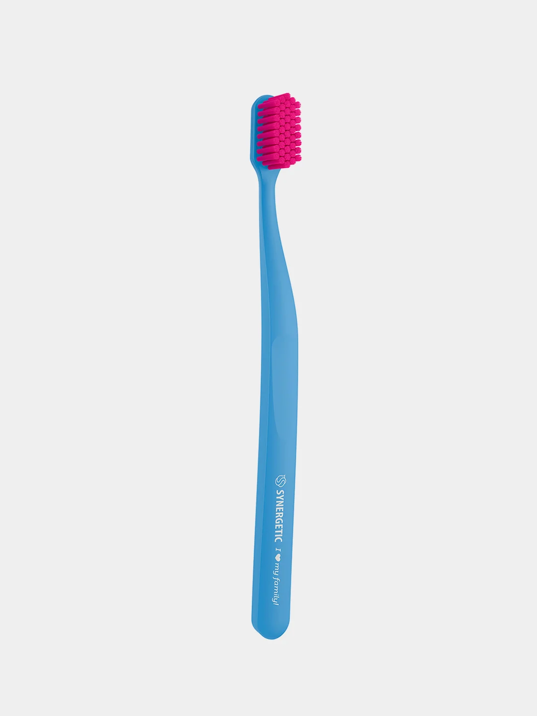 Зубная щетка для взрослых SYNERGETIC JBrush, средней жёсткости, голубая
