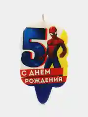 Голубой свечи в торт "С Днем Рождения". Мстители, Человек-паук, Бэтмен, DC, Marvel