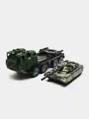 Военный тягач "Щит", с танком, цвет камуфляж