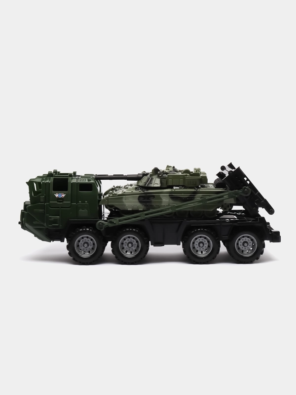 Военный тягач "Щит", с танком, цвет камуфляж