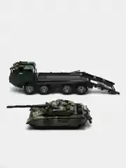 Военный тягач "Щит", с танком, цвет камуфляж