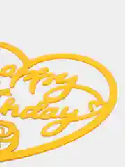 Серебряный топпер на торт "С днём рождения", "Happy Birthday", "Love"