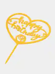 Серебряный топпер на торт "С днём рождения", "Happy Birthday", "Love"