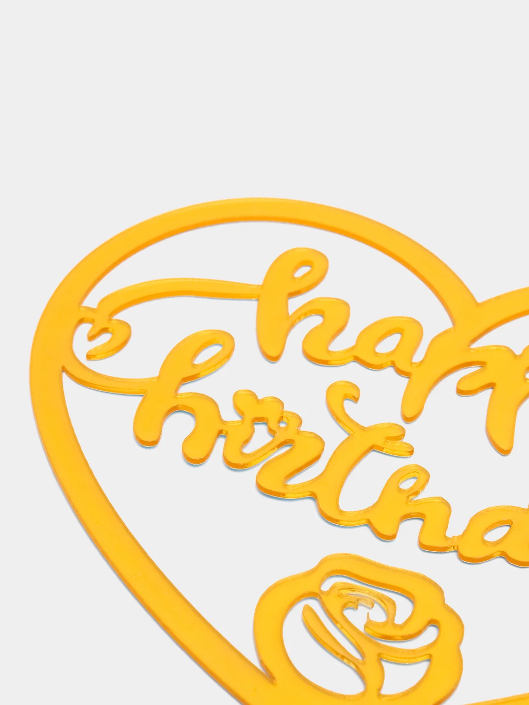 Серебряный топпер на торт "С днём рождения", "Happy Birthday", "Love"