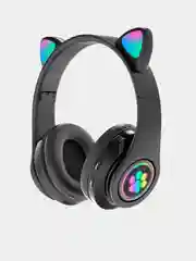 Розовый наушники детские Cat Ear беспроводные, светящиеся, с ушками