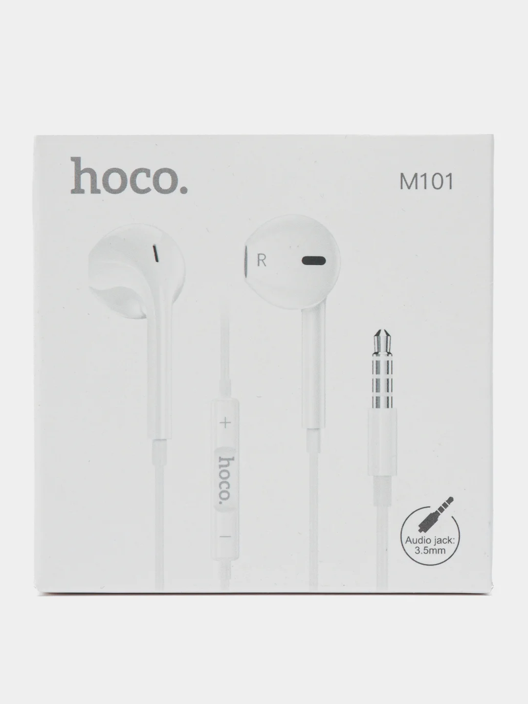 Белый наушники проводные hoco M101 Audio jack: 3,5 мм, с микрофоном
