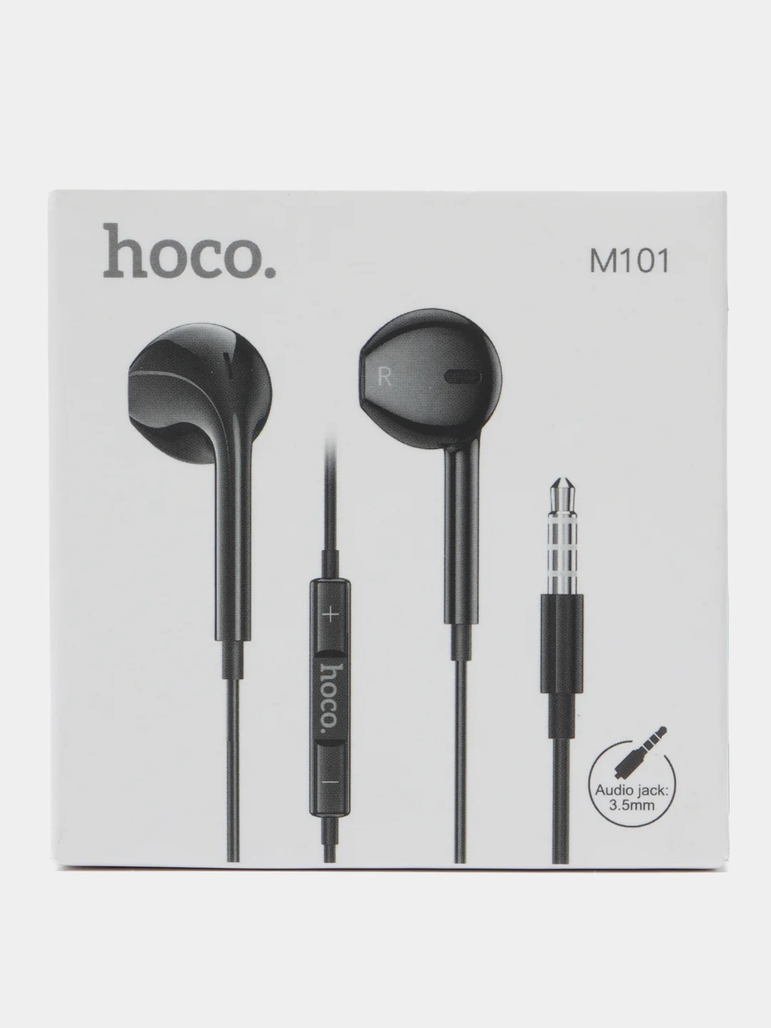 Белый наушники проводные hoco M101 Audio jack: 3,5 мм, с микрофоном