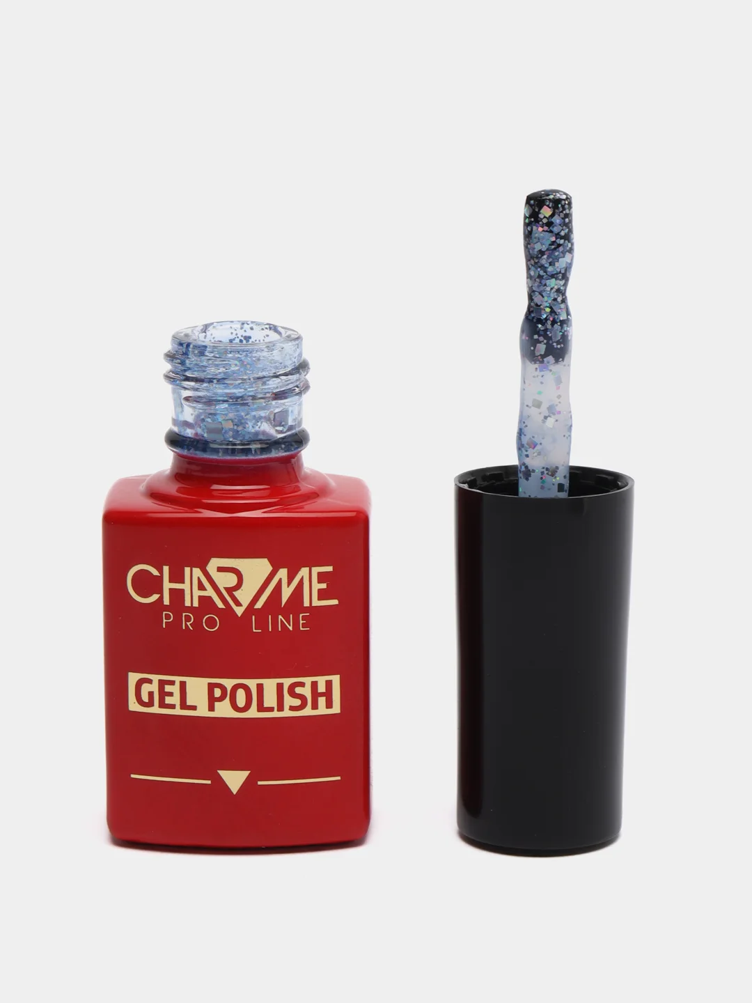 Голубой гель-лак Charme Firework, с поталью