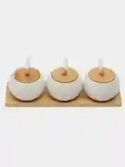 Молочный 3 штуки, керамические банки КАРТОФАН, для хранения сыпучих продуктов, круп на подставке, 250 мл