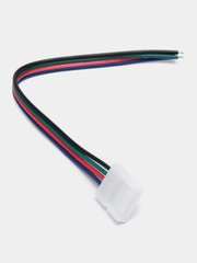 Коннектор выводной LED RGB (10mm, провод 15см)  для светодиодной ленты - 1 шт