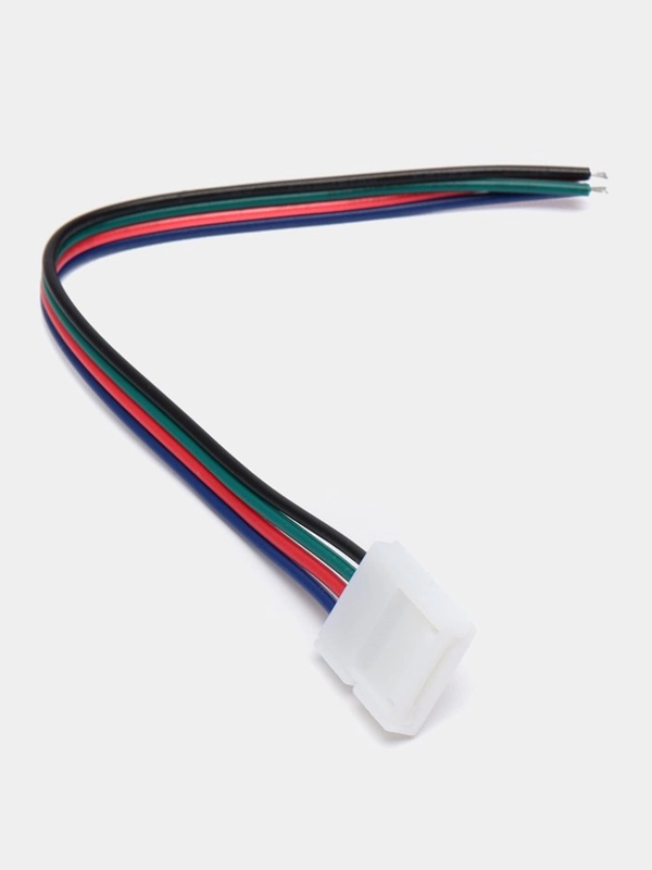 Коннектор выводной LED RGB (10mm, провод 15см)  для светодиодной ленты - 1 шт