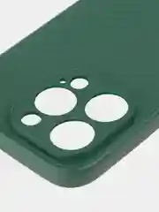 Тёмно-зелёный ребристый чехол для Apple iPhone 15 Pro силиконовый ROSCO матовый, тонкий, текстура карбон
