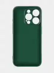Тёмно-зелёный ребристый чехол для Apple iPhone 15 Pro силиконовый ROSCO матовый, тонкий, текстура карбон